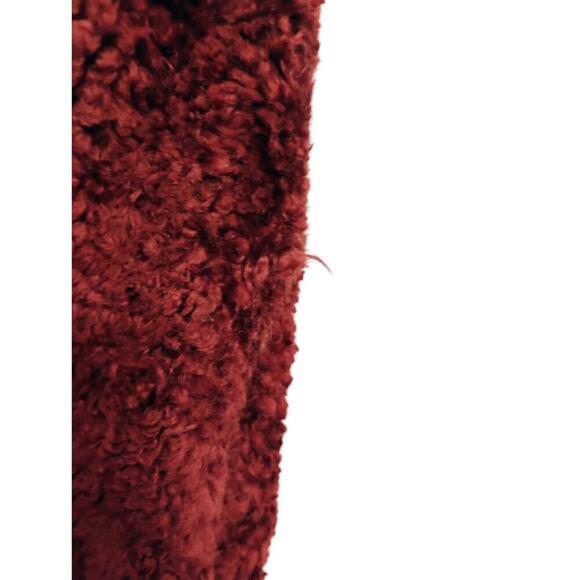 Pendleton Sherpa Wool Teddy Full Zip Fleece Jacket Maroon Womens Size Small - Picture 5 of 8